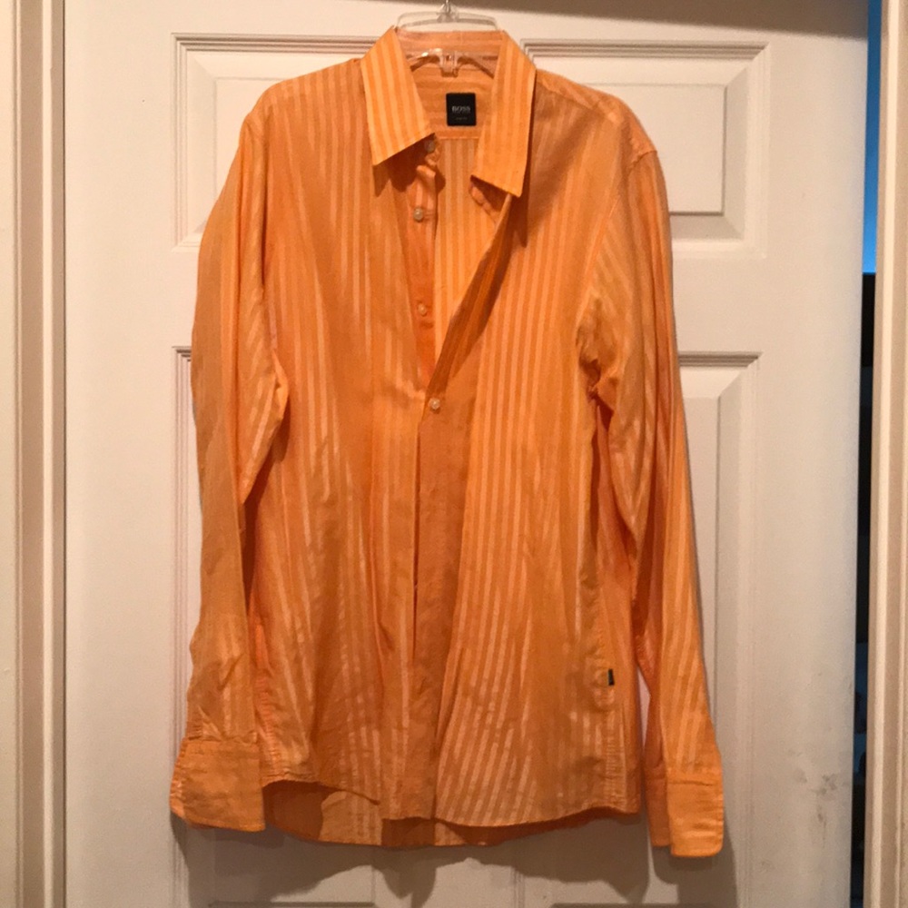 Hugo boss orange dress shirt